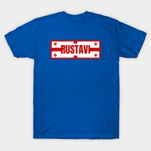 Rustavi City in Georgian Flag Design T-Shirt